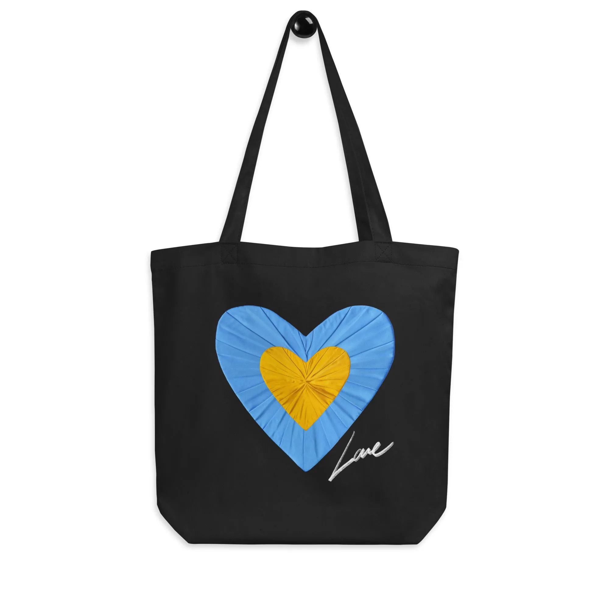 Love and Peace Black Eco Tote Bag