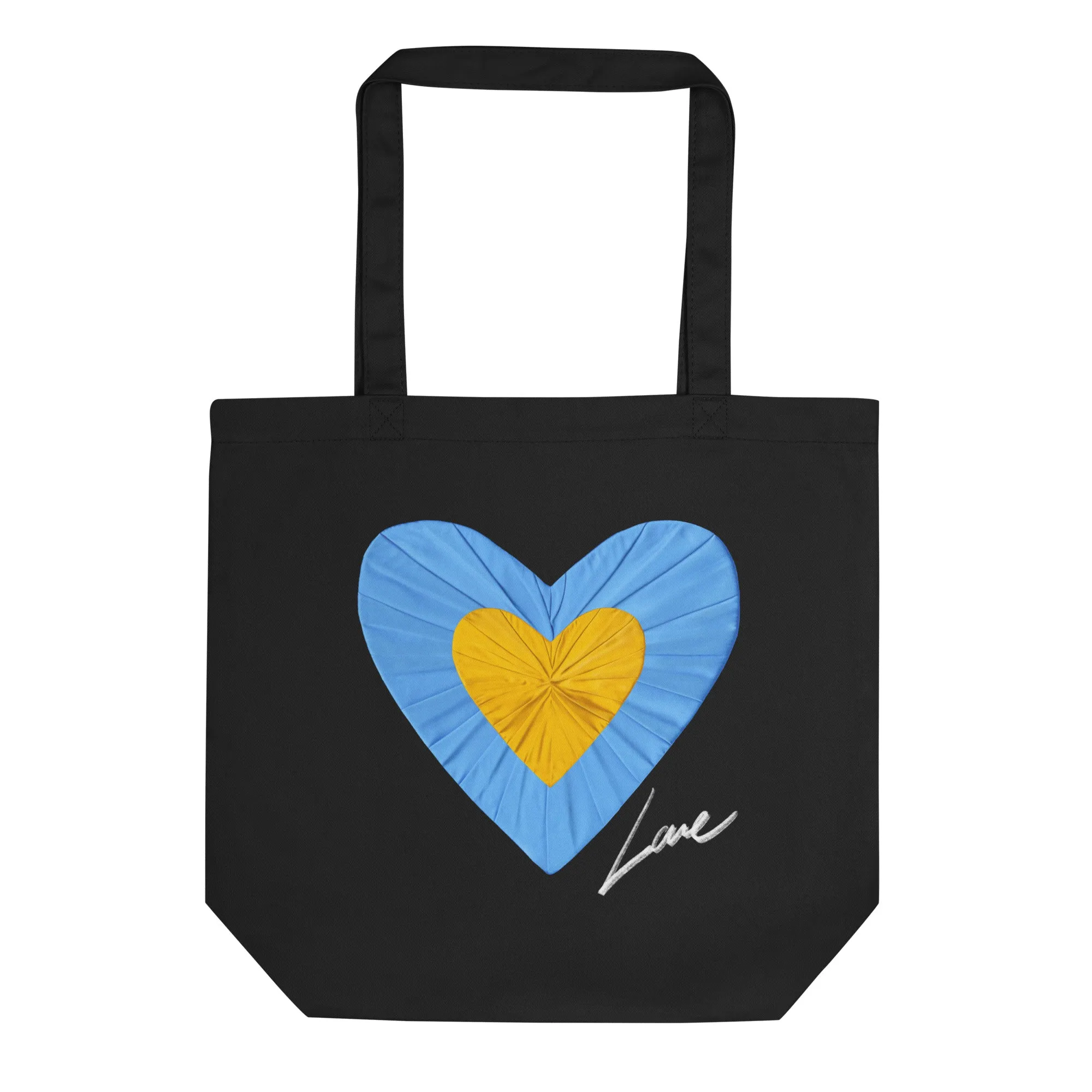 Love and Peace Black Eco Tote Bag