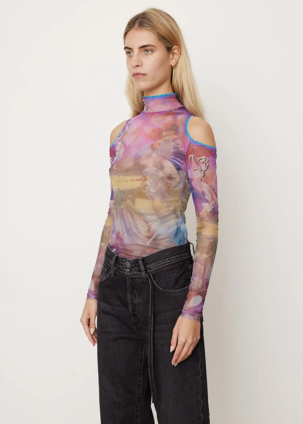 Luna Mystical Fairy Printed Mesh Top