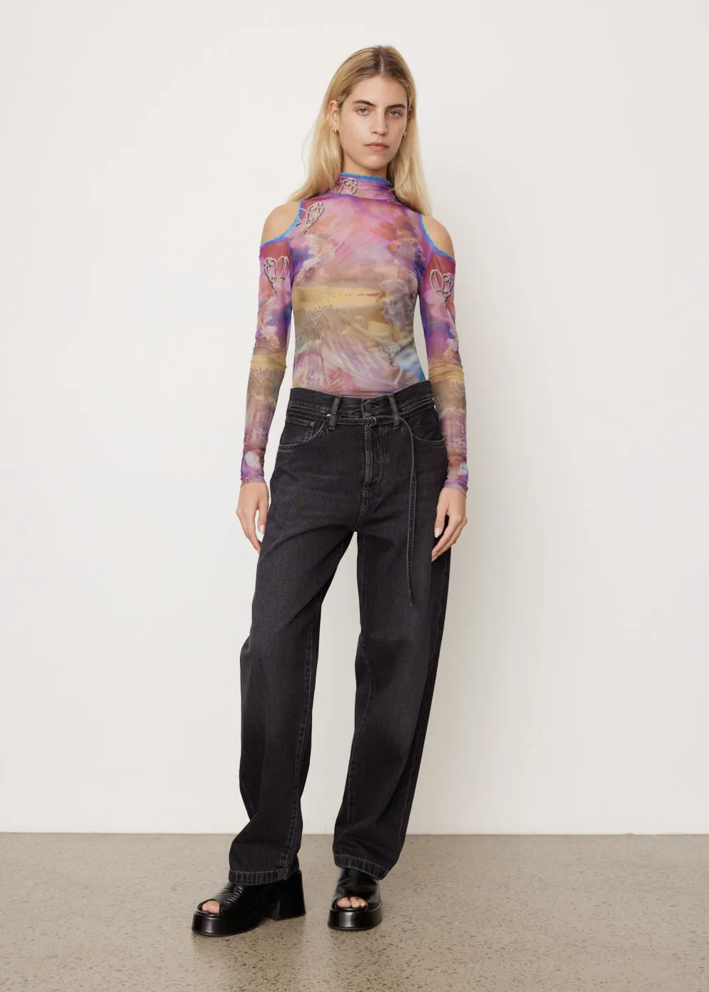 Luna Mystical Fairy Printed Mesh Top