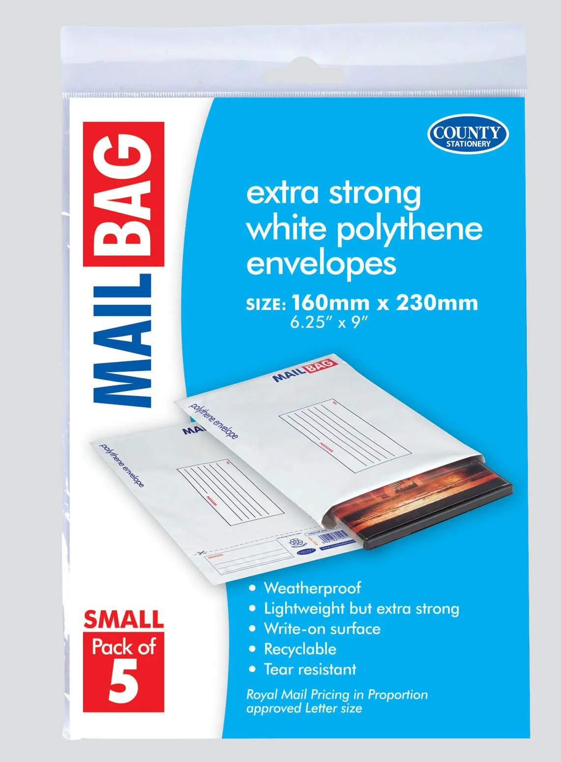 Mailing Bags 160x230mm size small  Pack 5