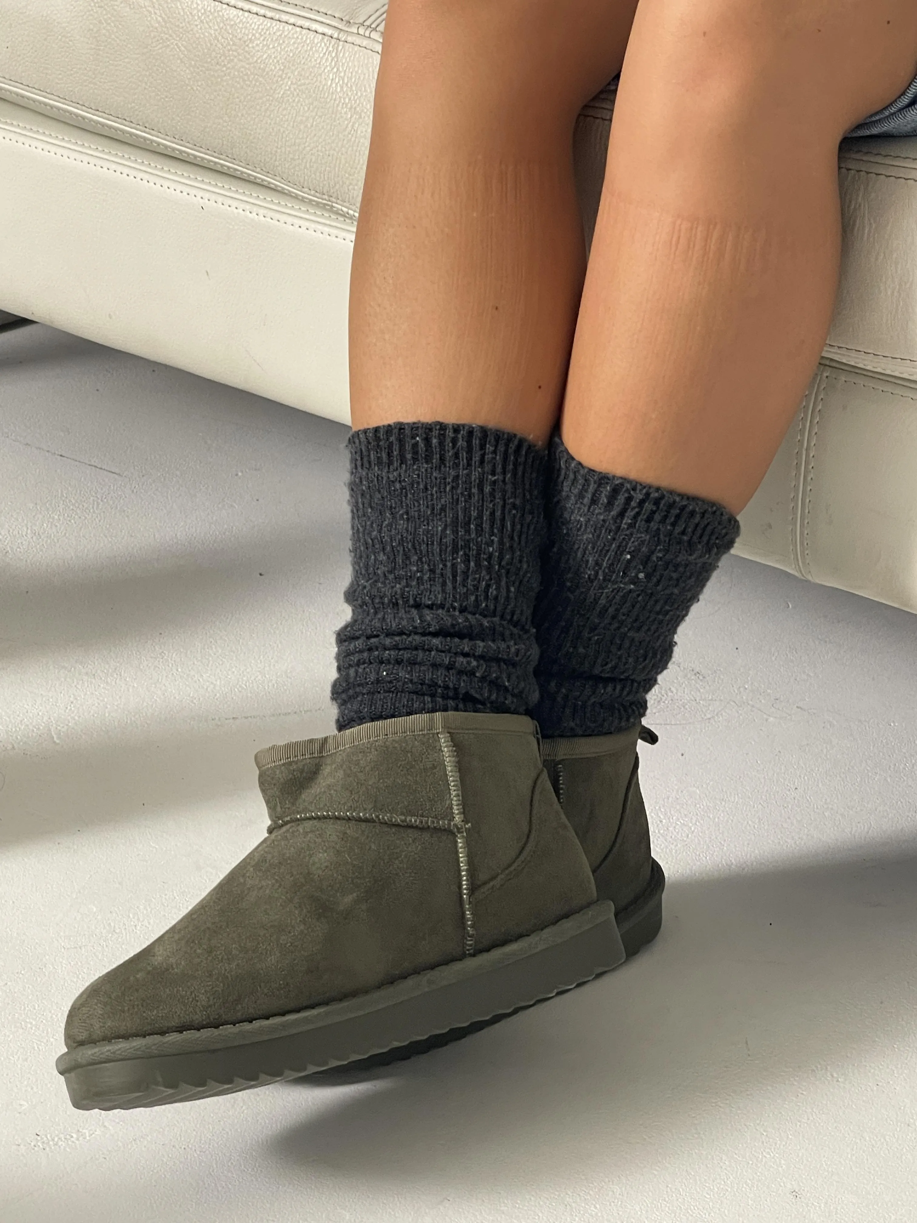 Malabo teddy boots short - Khaki