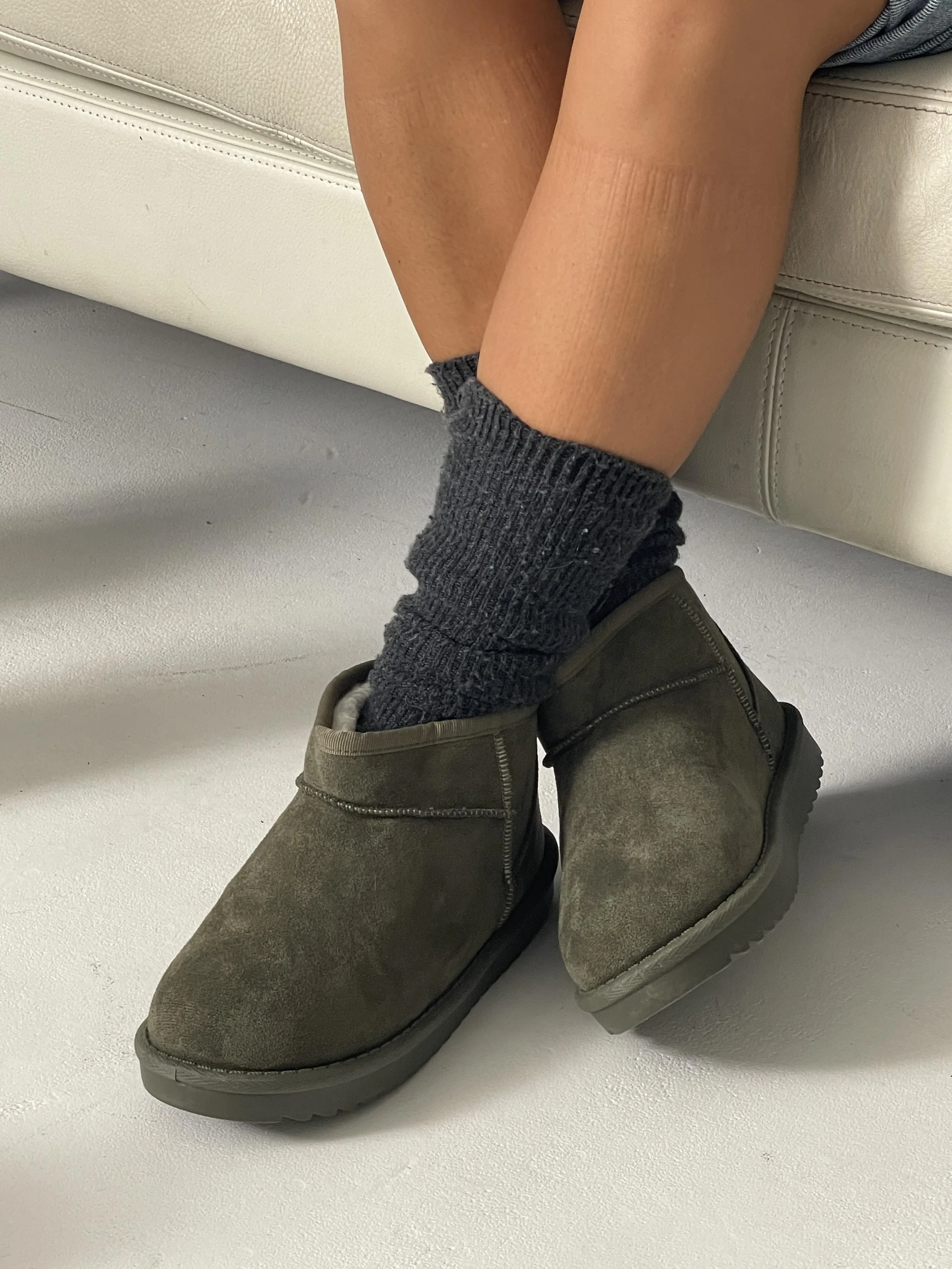 Malabo teddy boots short - Khaki