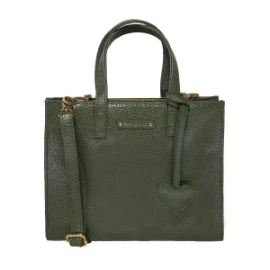 MANDAVA Women's/Ladies Top Handle PU Leather Handbag, Shoulder Bag with Tussle (Inland Green)