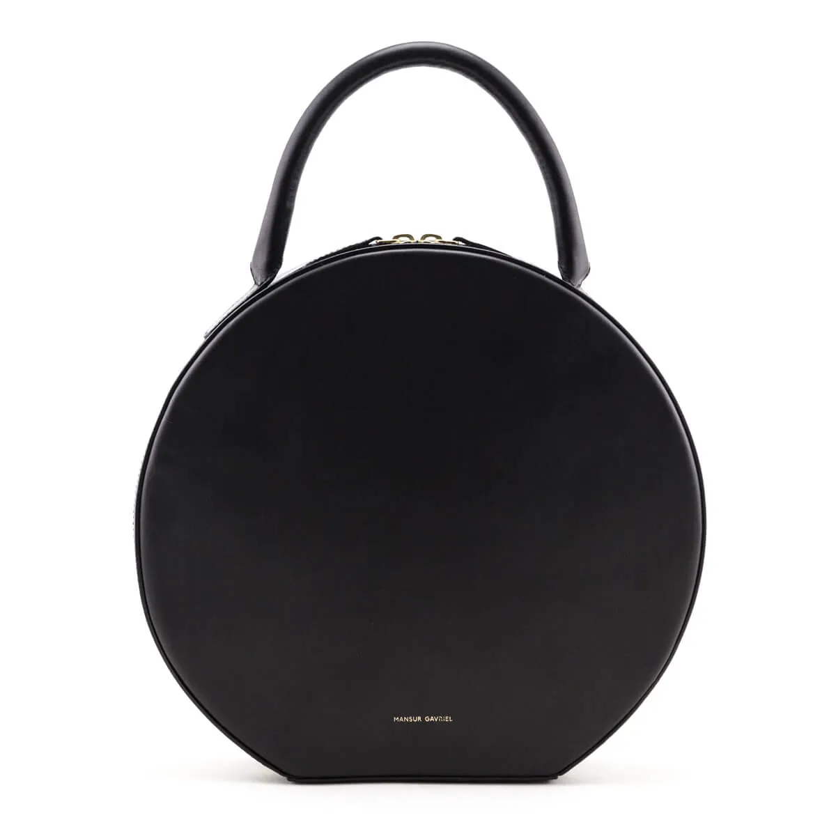 Mansur Gavriel Black Vegetable-Tanned Leather Large Circle Bag