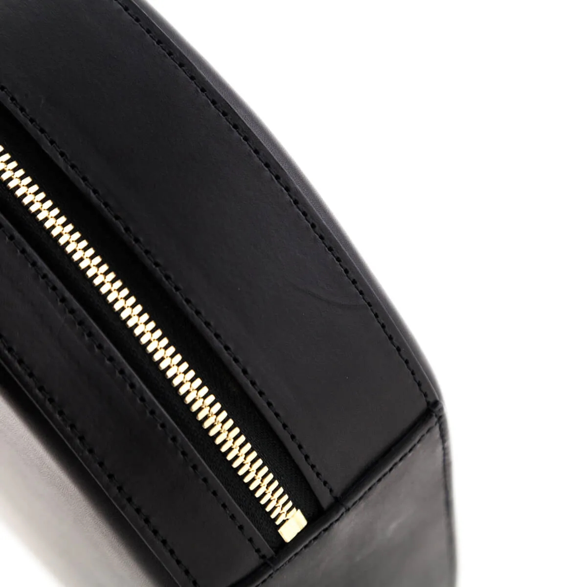 Mansur Gavriel Black Vegetable-Tanned Leather Large Circle Bag