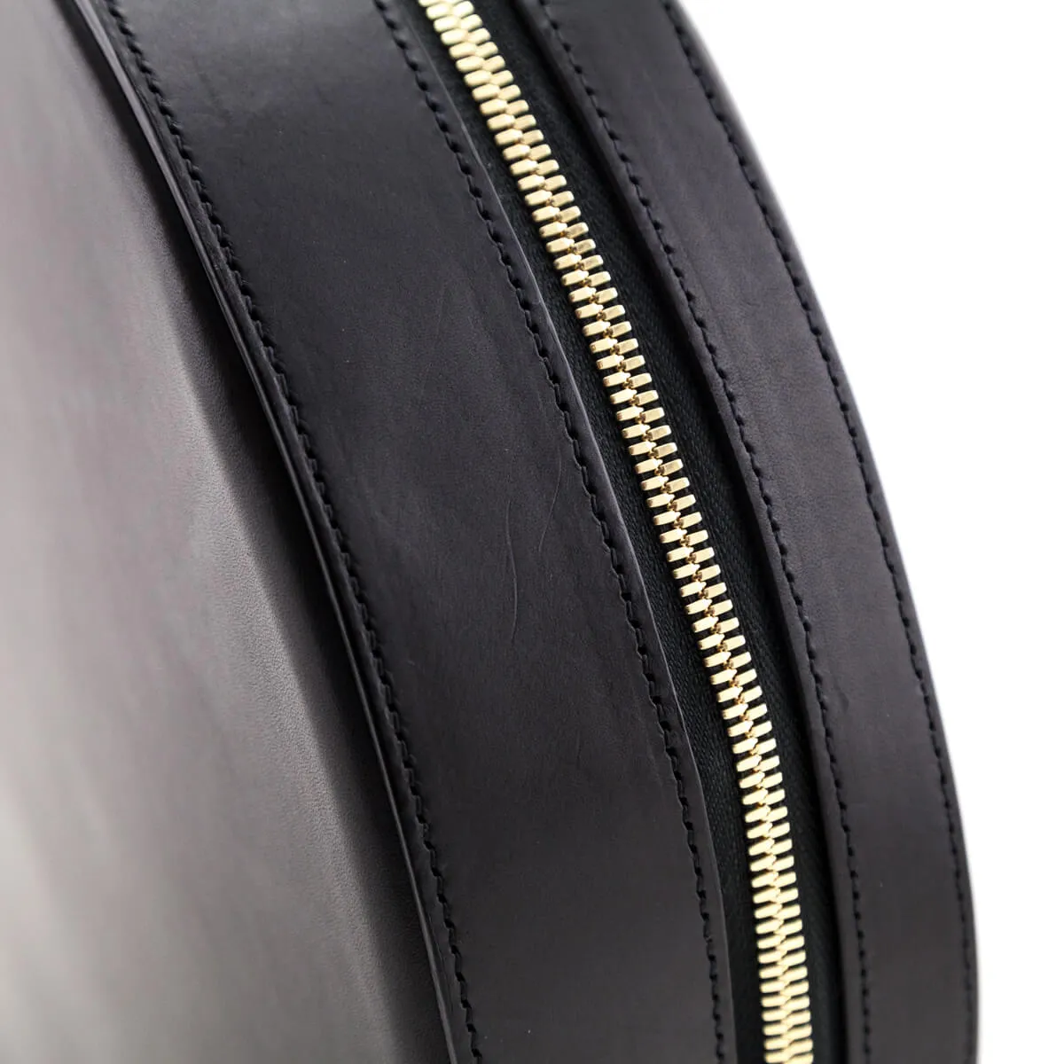 Mansur Gavriel Black Vegetable-Tanned Leather Large Circle Bag