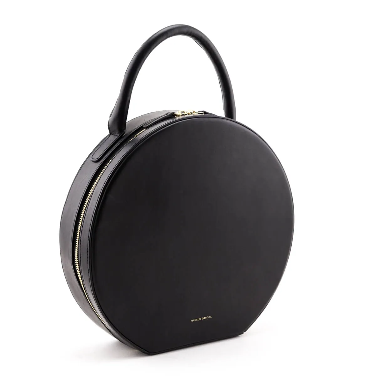 Mansur Gavriel Black Vegetable-Tanned Leather Large Circle Bag