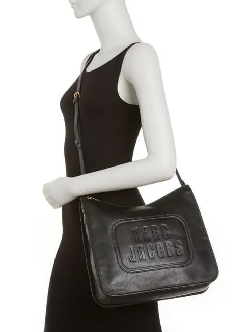 Marc Jacobs Women's The Retro Embossed Leather Hobo Shoulder Bag Black M0016403 001
