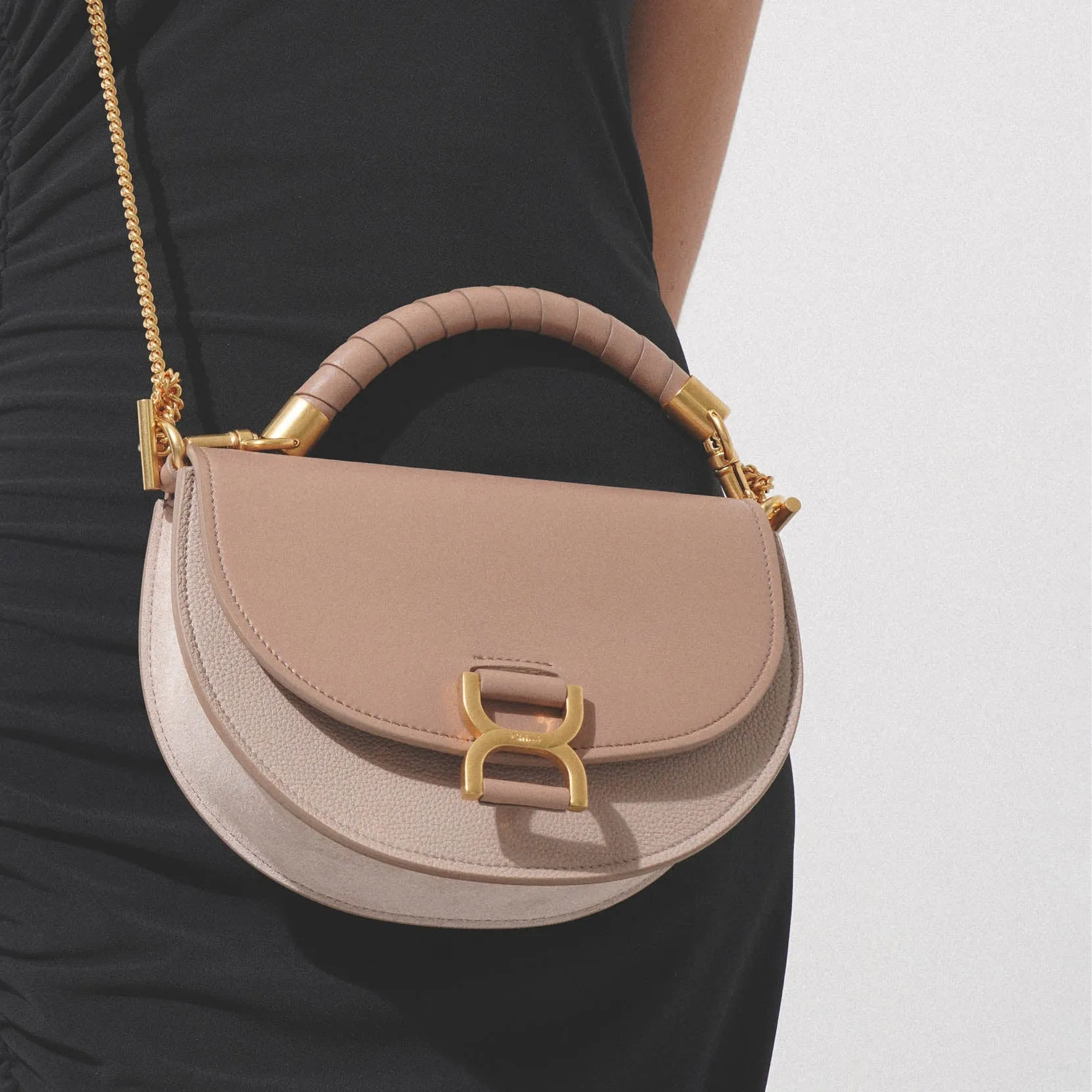 Marcie blush leather crossbody bag