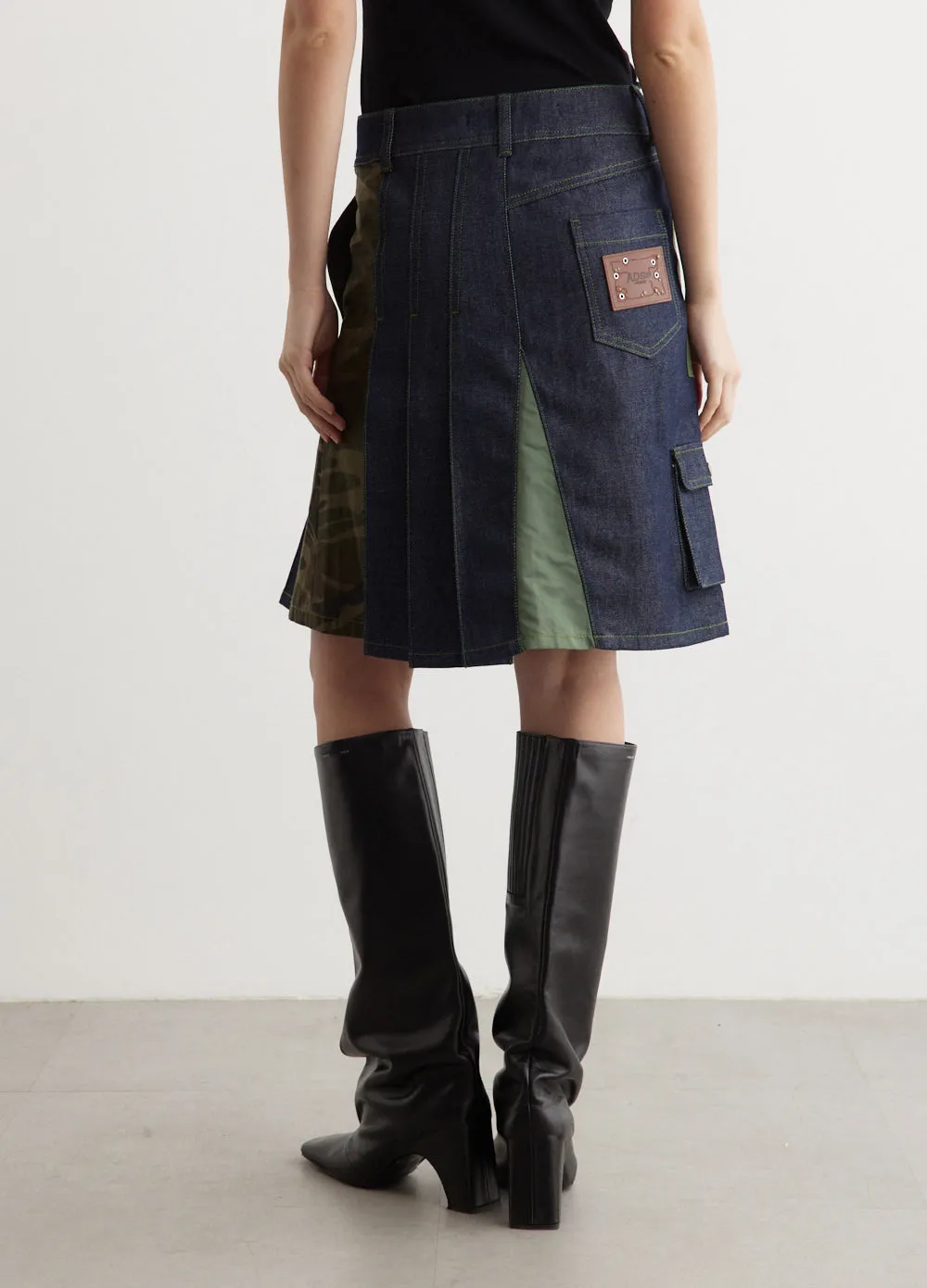 Marta Half Pleats Cargo Skirt