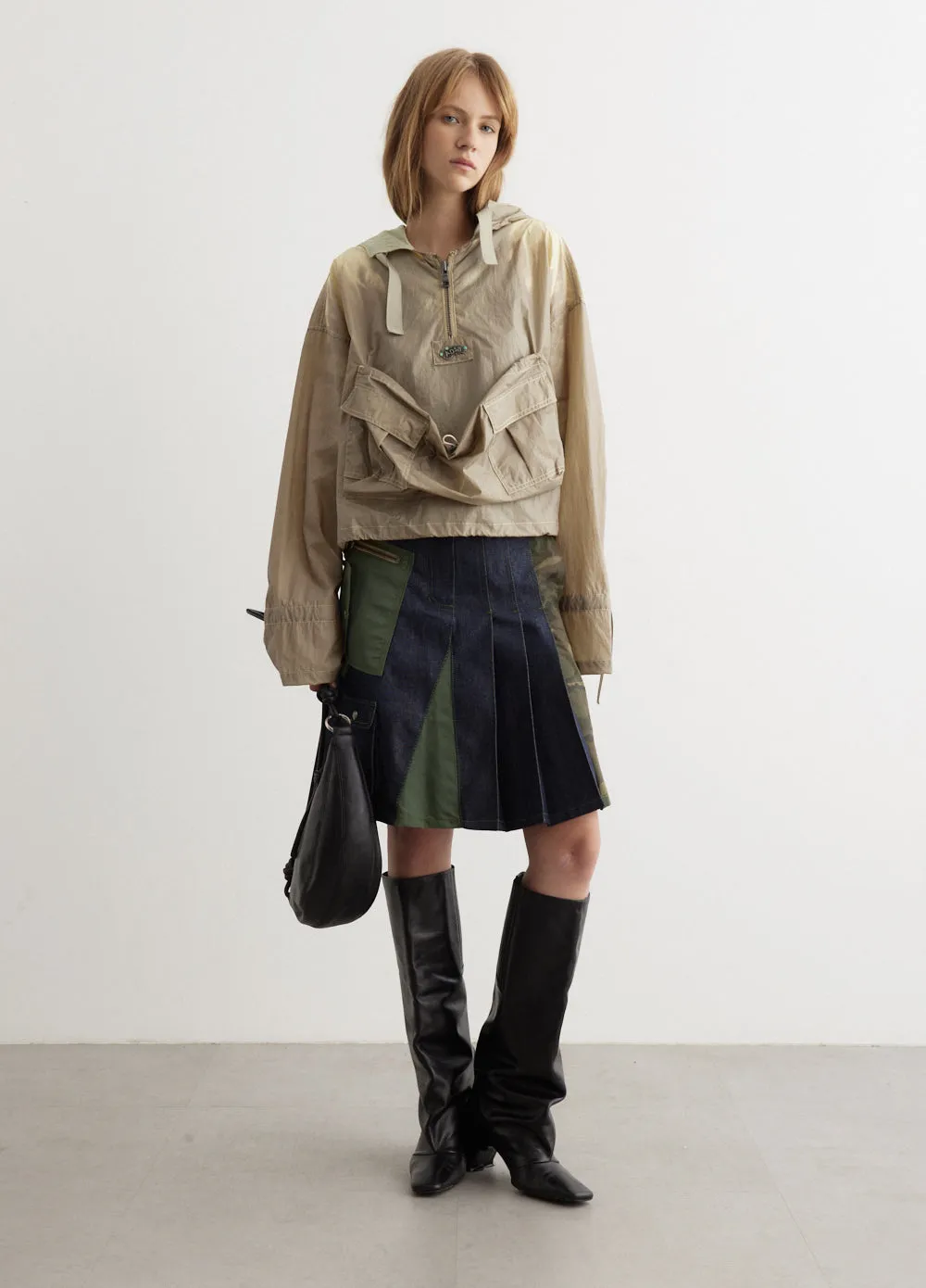 Marta Half Pleats Cargo Skirt