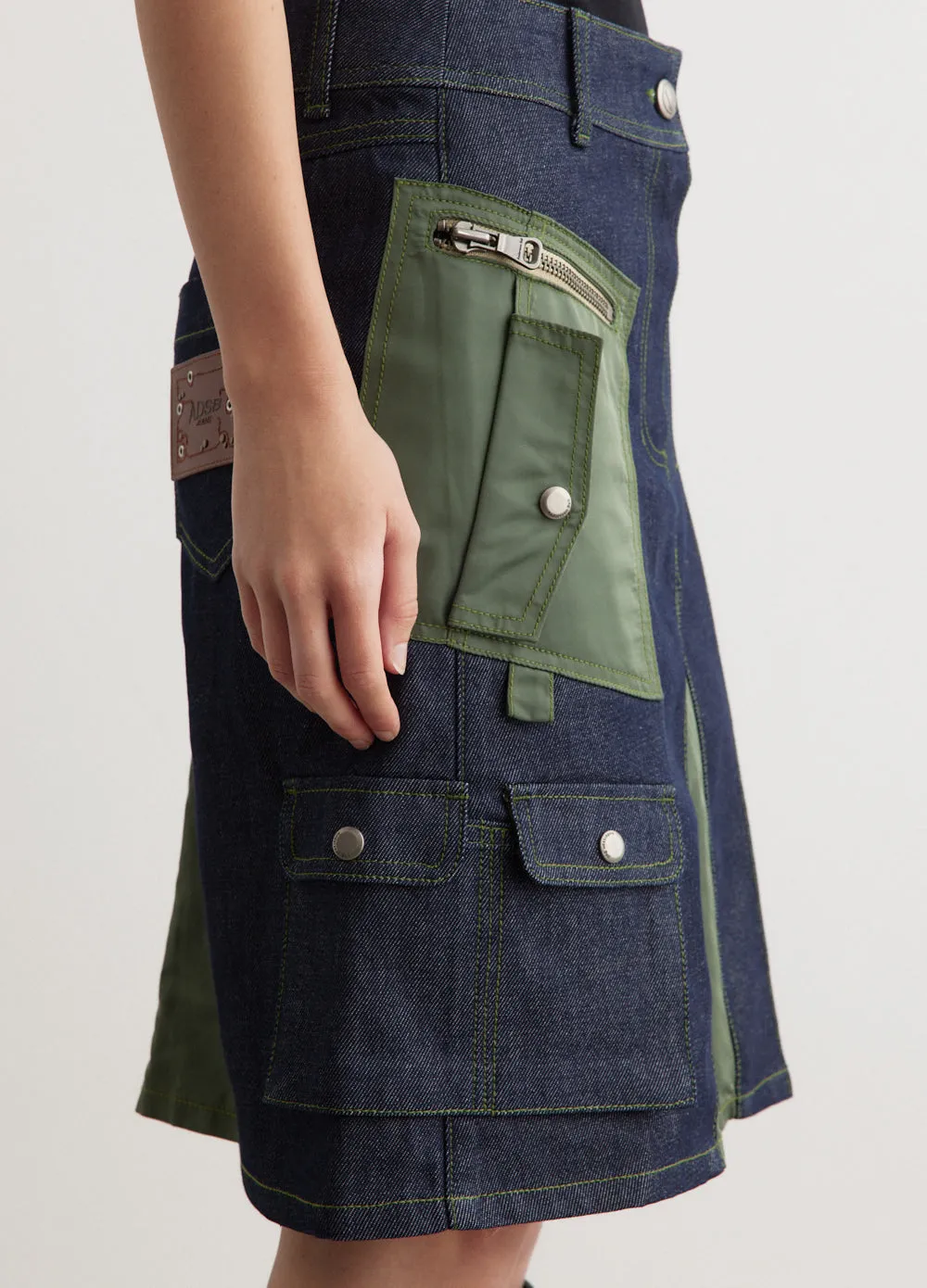 Marta Half Pleats Cargo Skirt