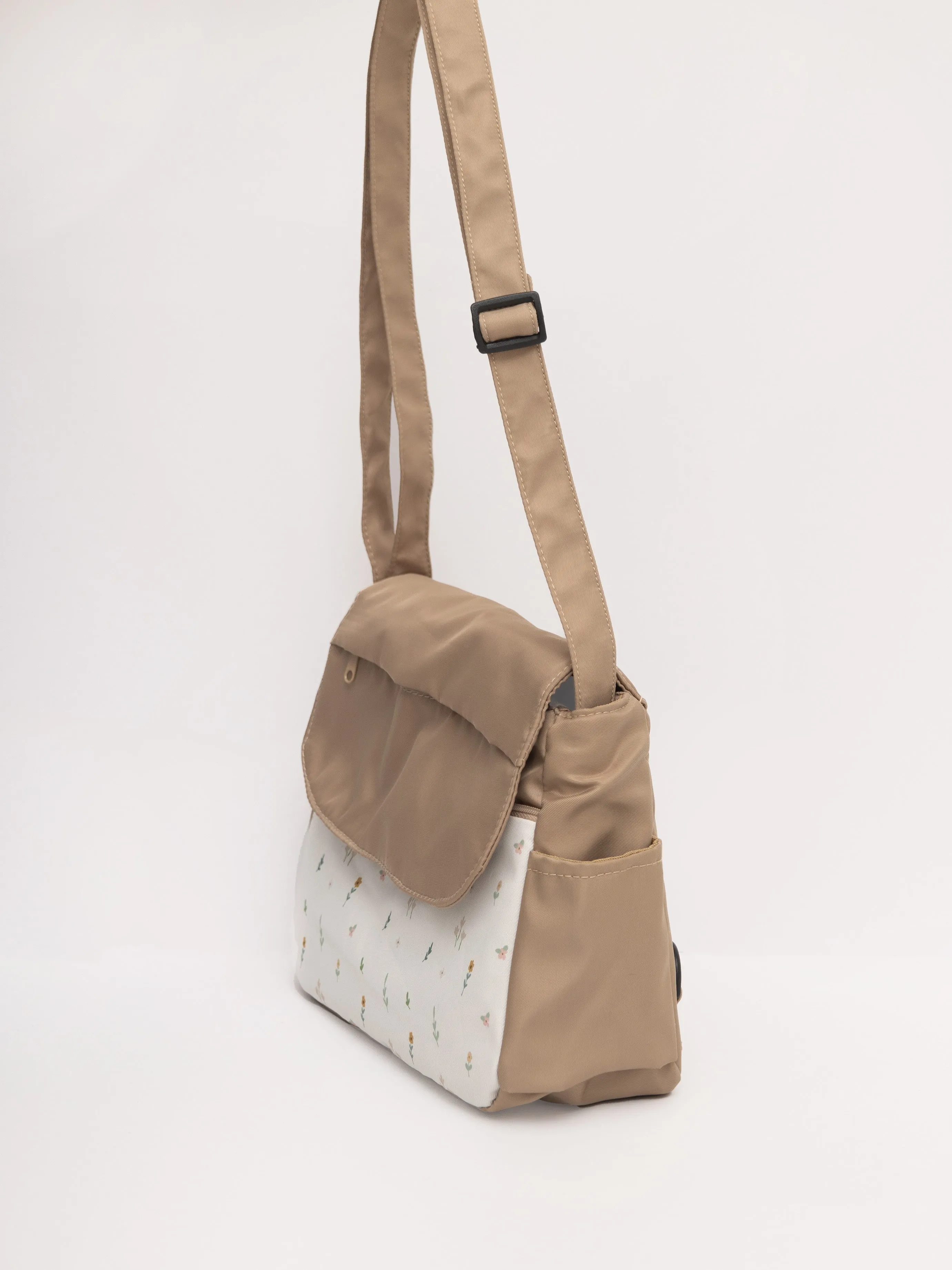 Meadow Floral Beige Multi-Carry Crossbody Bag