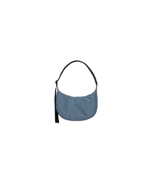 MEDIUM NYLON CRESCENT BAG DIGITAL DENIM