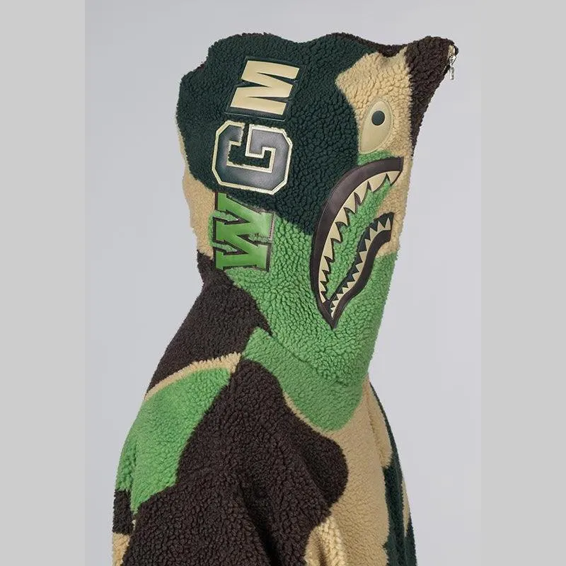 Mega ABC Camo Shark Boa Hoodie Jacket - Green