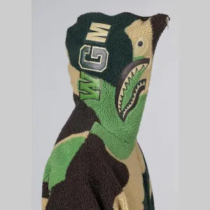 Mega ABC Camo Shark Boa Hoodie Jacket - Green
