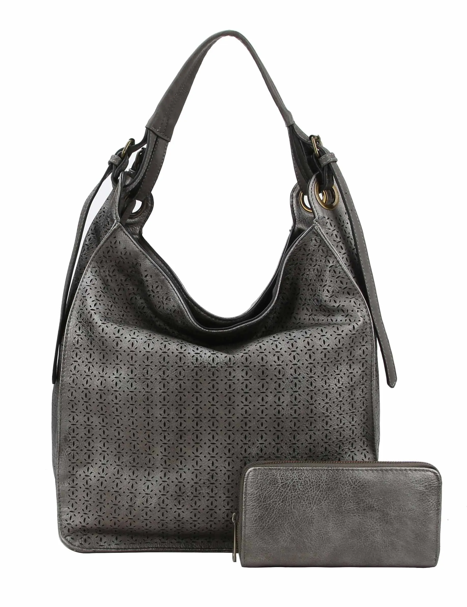 Megan 2in1 Faux Leather Hobo Shoulder Bag