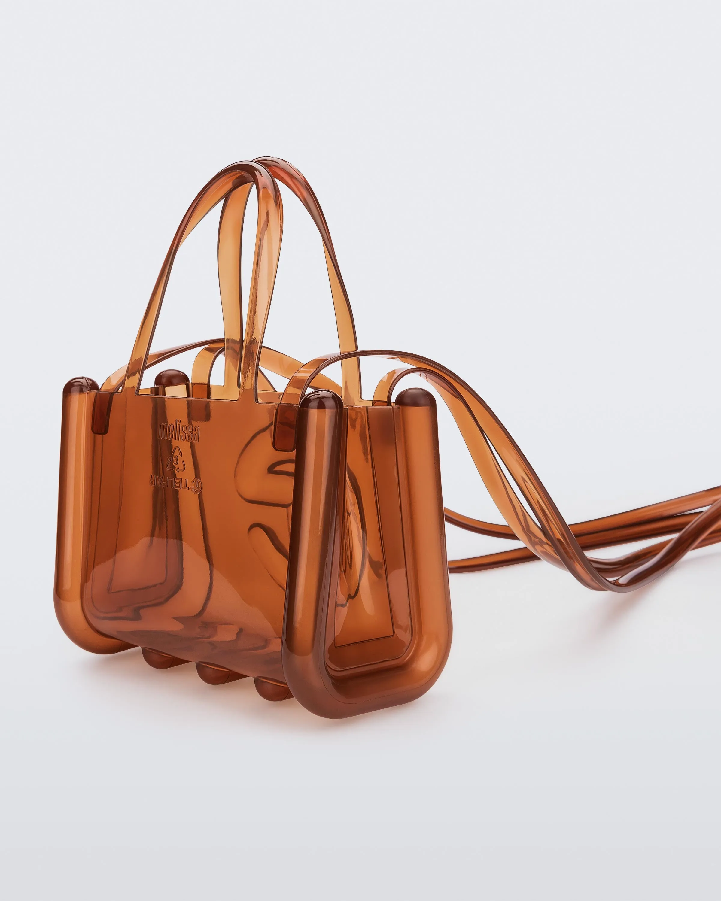 Melissa Small Jelly Shopper Bag   Telfar - Clear Brown