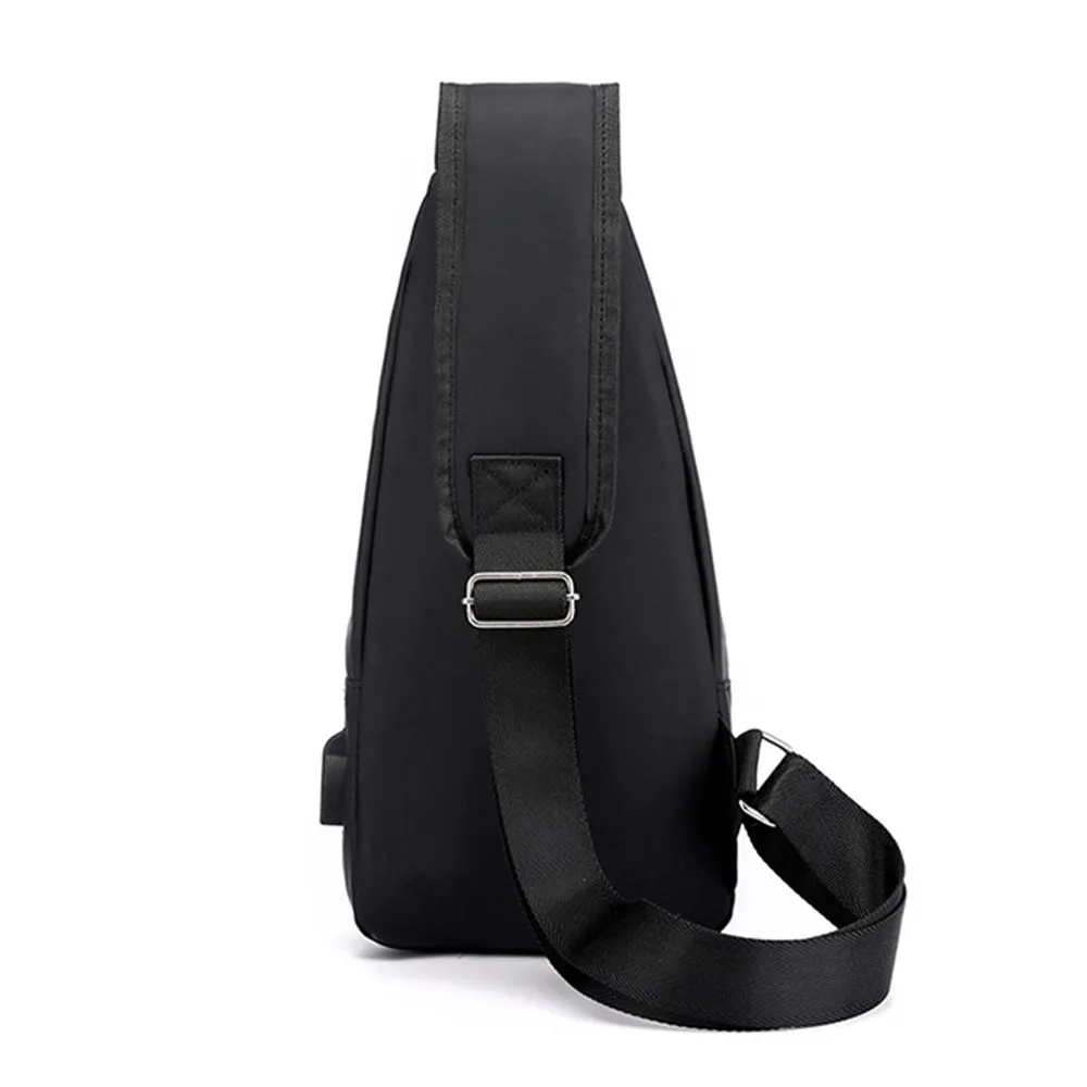 Men Chest Bag Shoulder Backpack Cross Body Satchel Travel Sling   Bag Black