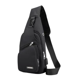Men Chest Bag Shoulder Backpack Cross Body Satchel Travel Sling   Bag Black