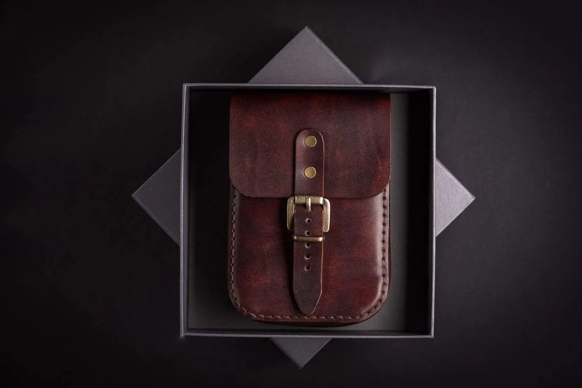 Men Leather Belt Pouch
