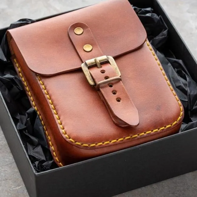 Men Leather Belt Pouch