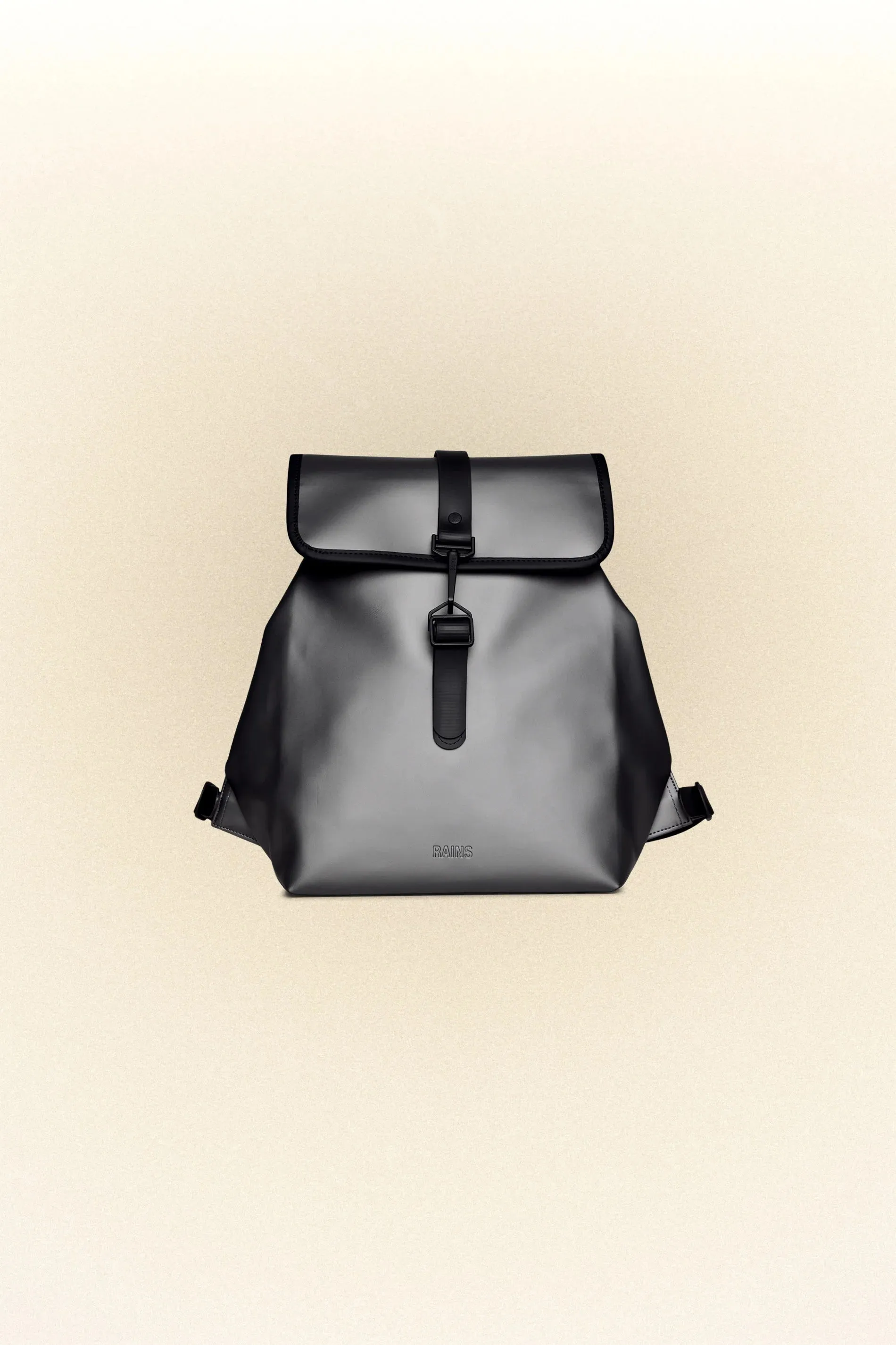 Metallic Grey Bucket Backpack
