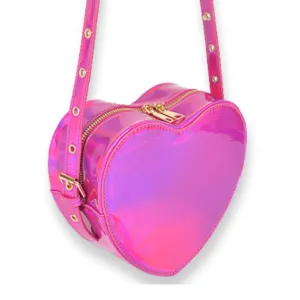 Metallic Pink Heart Convertible Shoulder Bag