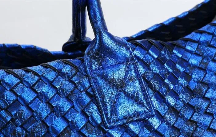 Metallic Woven Tote Bag - 16 Colors