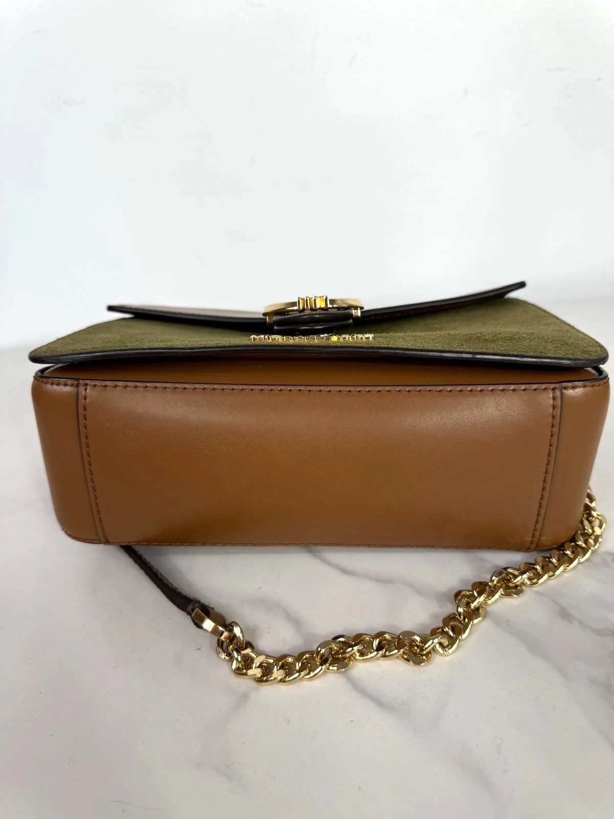 MICHAEL KORS WANDA LEATHER SUEDE CROSSBODY BAG
