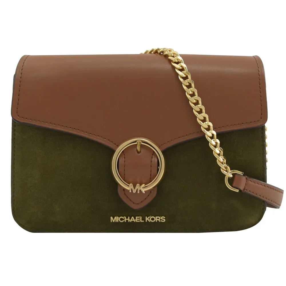 MICHAEL KORS WANDA LEATHER SUEDE CROSSBODY BAG