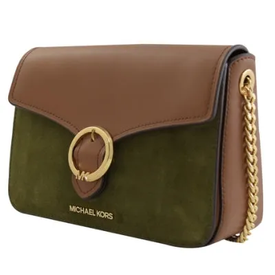 MICHAEL KORS WANDA LEATHER SUEDE CROSSBODY BAG