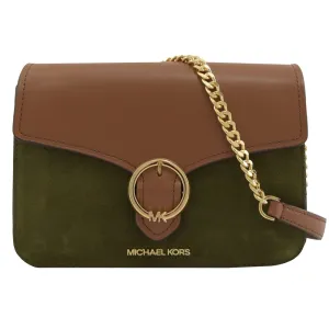 MICHAEL KORS WANDA LEATHER SUEDE CROSSBODY BAG