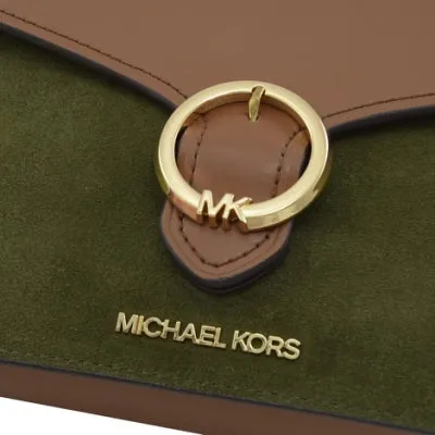 MICHAEL KORS WANDA LEATHER SUEDE CROSSBODY BAG