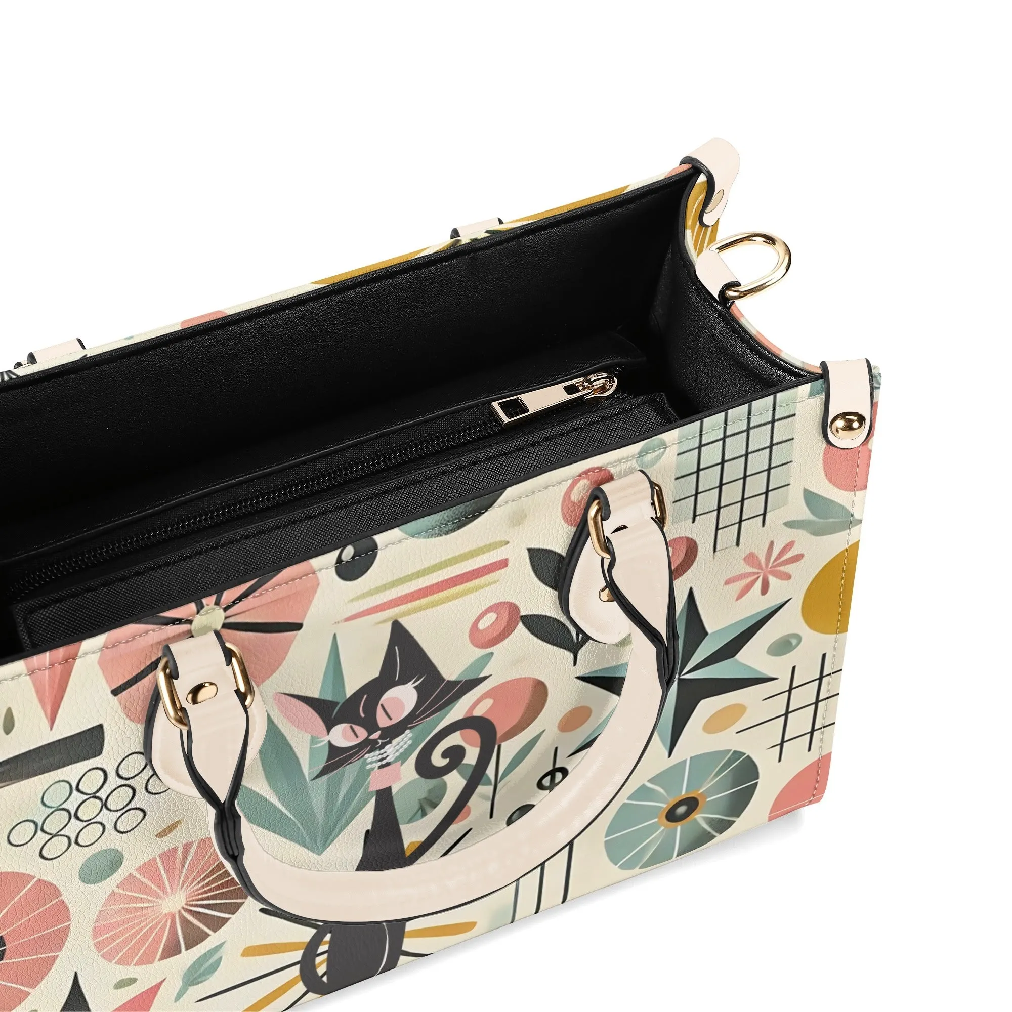 Mid Century Modern Gal Signature Atomic Cat, Atomic Kitschy Handbag, Shoulder Bag