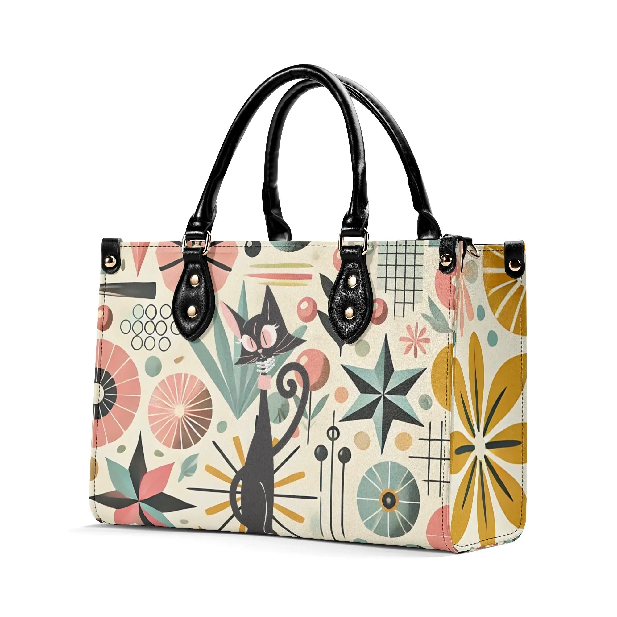 Mid Century Modern Gal Signature Atomic Cat, Atomic Kitschy Handbag, Shoulder Bag