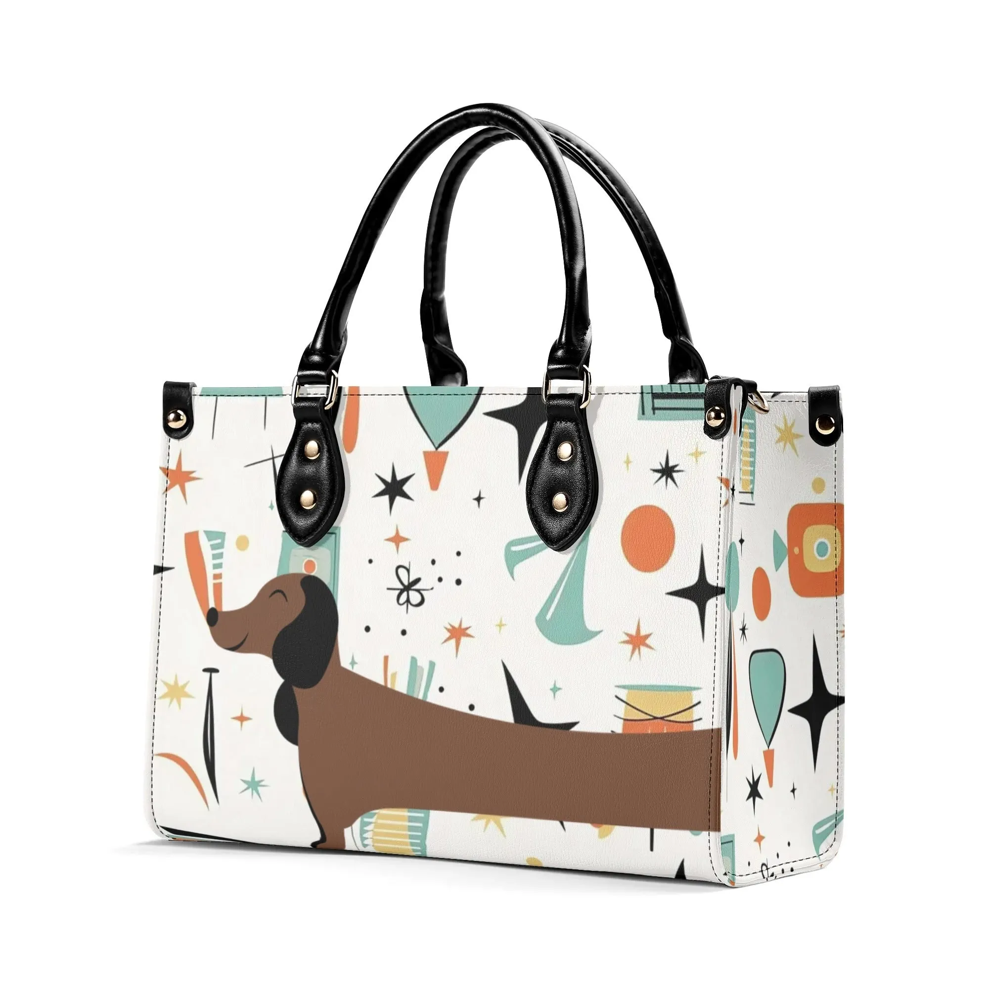 Mid Mox Doxie Lover, Kitschy Retro Trendy Atomic Handbag/Shoulder Bag