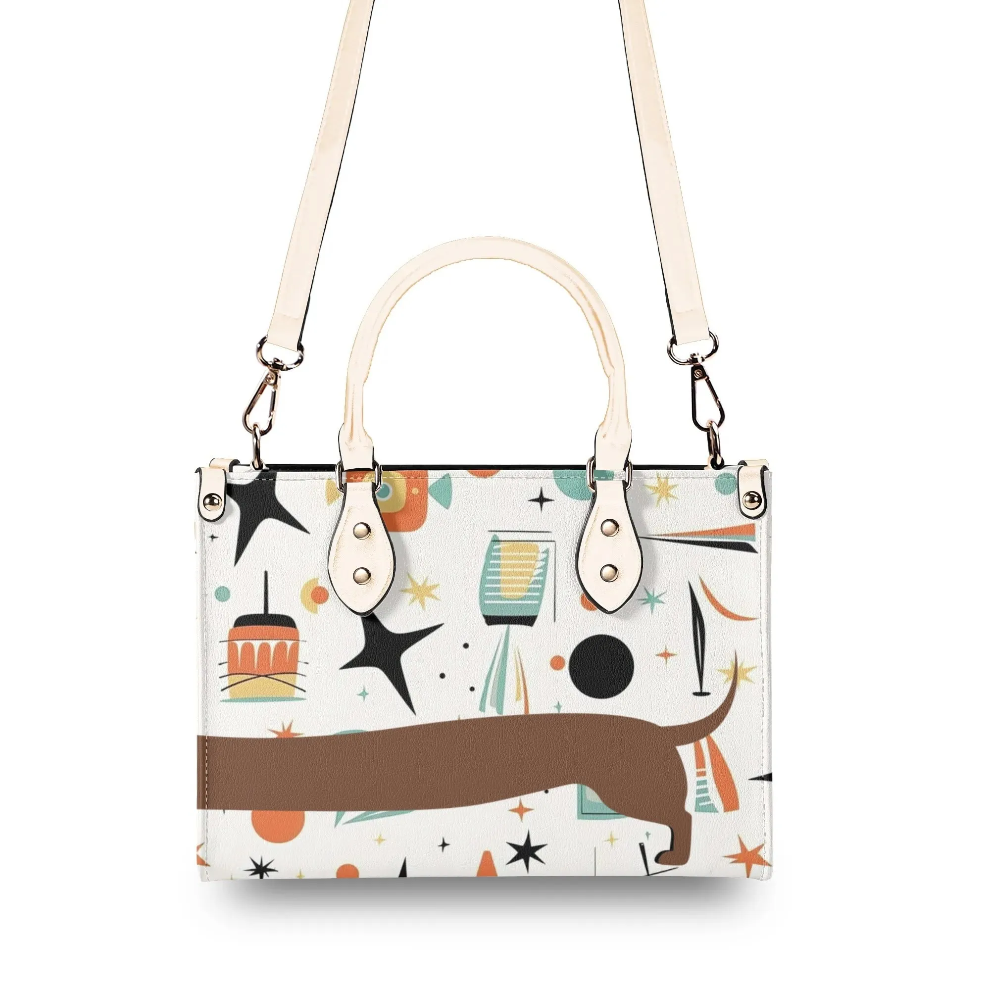 Mid Mox Doxie Lover, Kitschy Retro Trendy Atomic Handbag/Shoulder Bag