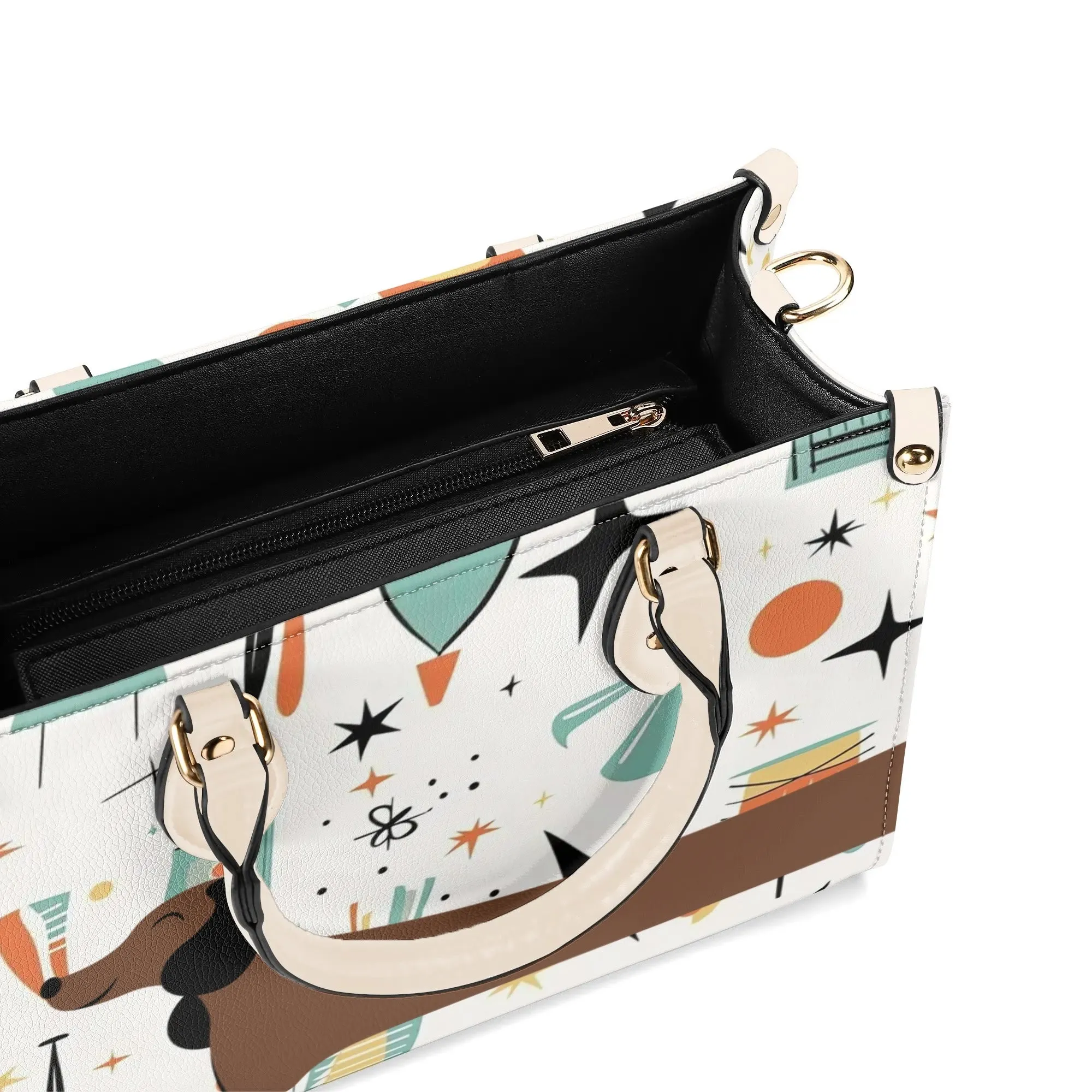 Mid Mox Doxie Lover, Kitschy Retro Trendy Atomic Handbag/Shoulder Bag