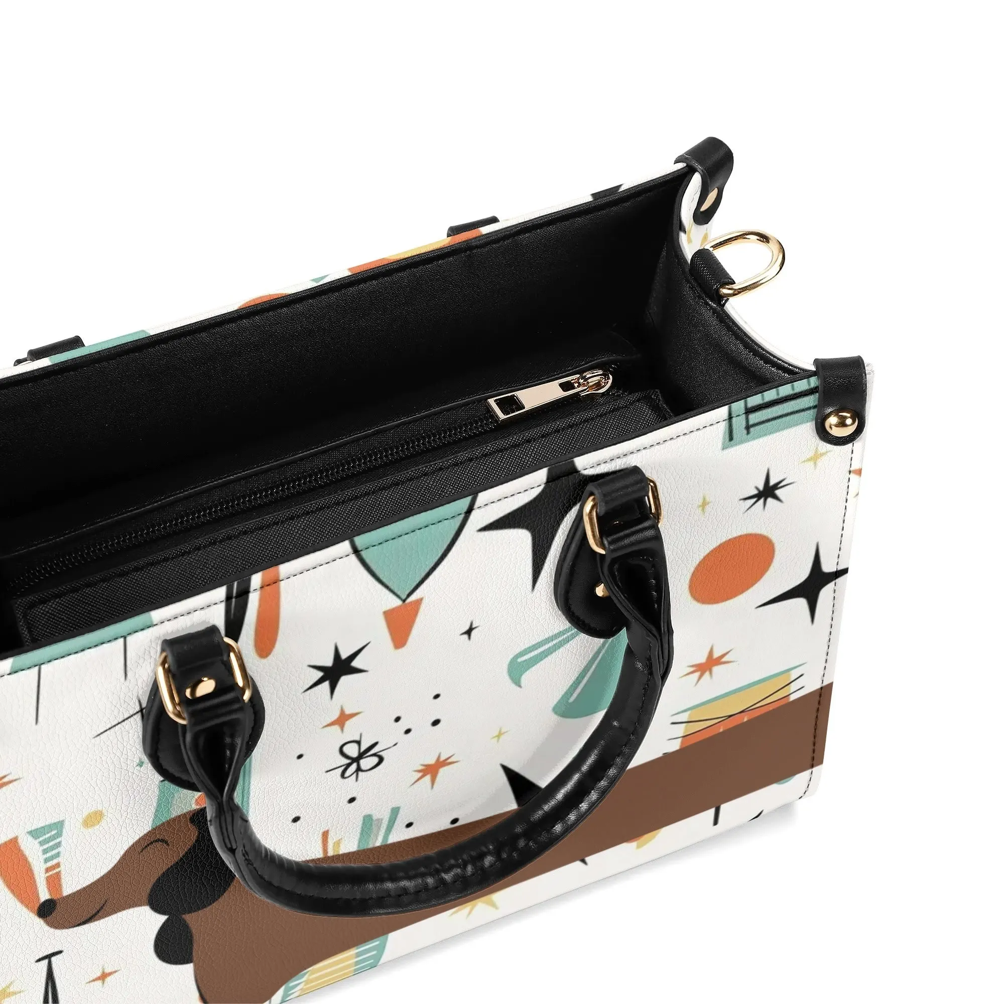 Mid Mox Doxie Lover, Kitschy Retro Trendy Atomic Handbag/Shoulder Bag