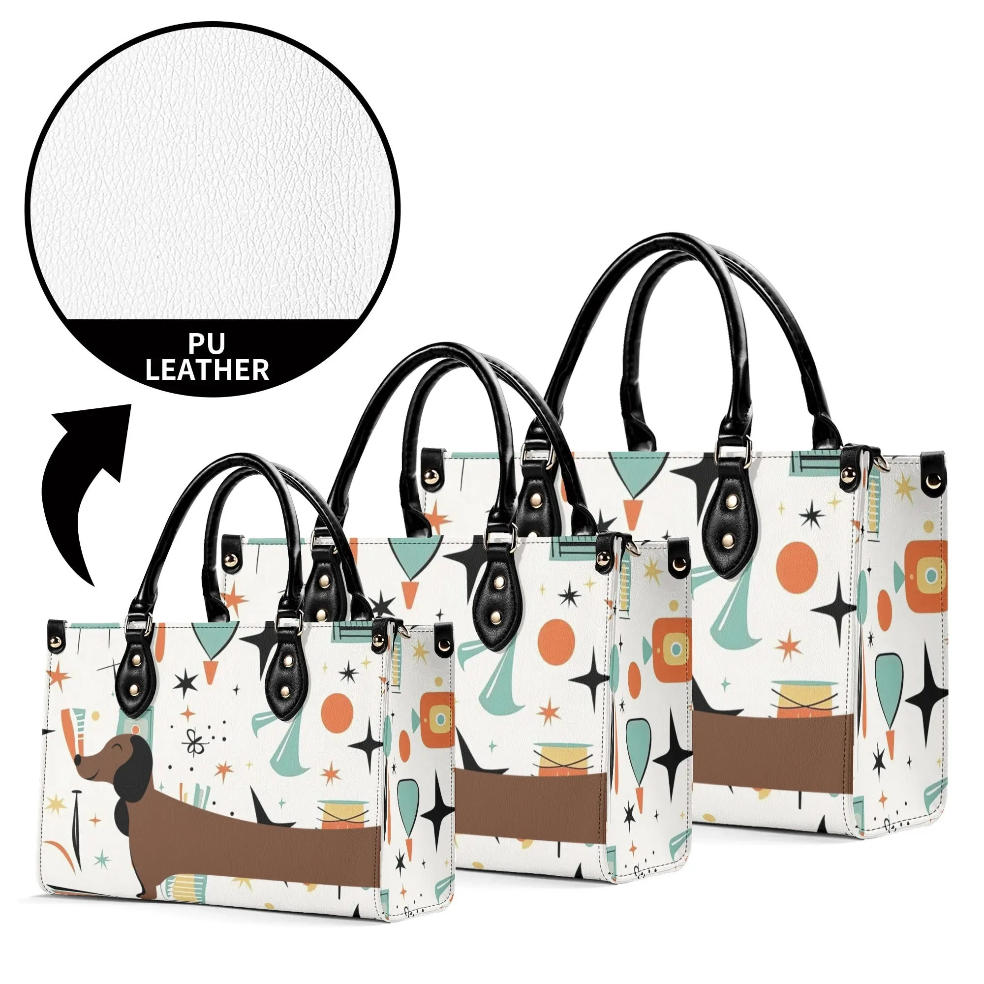 Mid Mox Doxie Lover, Kitschy Retro Trendy Atomic Handbag/Shoulder Bag