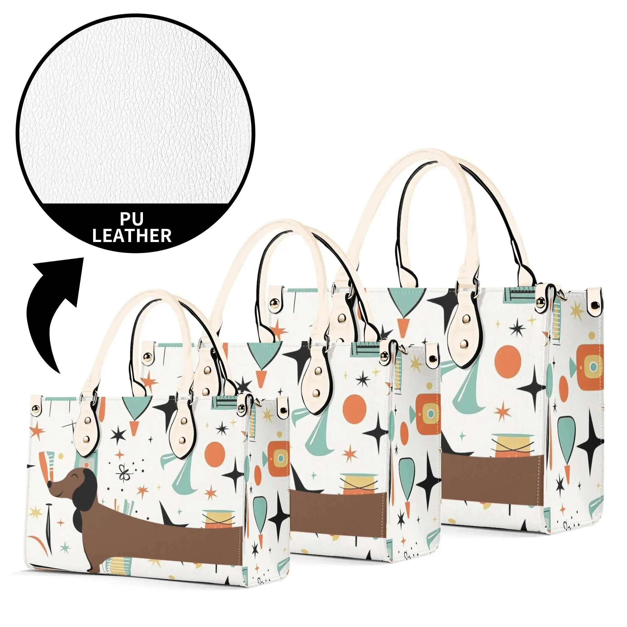 Mid Mox Doxie Lover, Kitschy Retro Trendy Atomic Handbag/Shoulder Bag