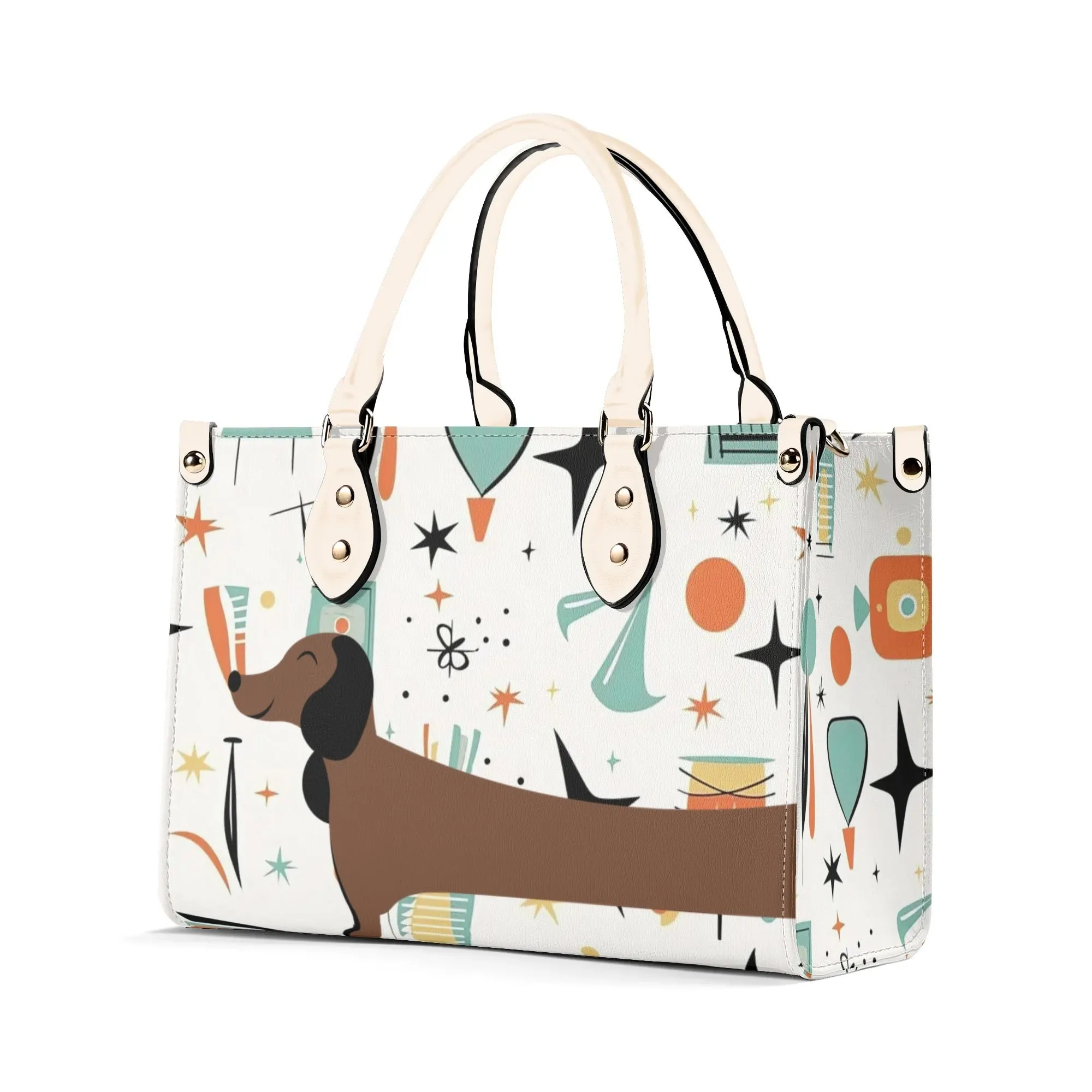 Mid Mox Doxie Lover, Kitschy Retro Trendy Atomic Handbag/Shoulder Bag
