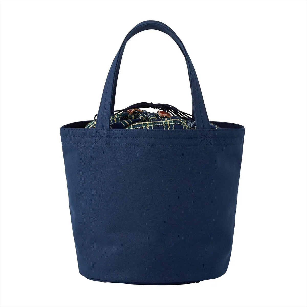 MIKI HOUSE Plaid Bucket-Style Logo Tote Bag