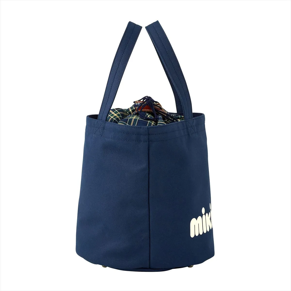 MIKI HOUSE Plaid Bucket-Style Logo Tote Bag