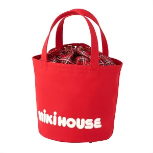 MIKI HOUSE Plaid Bucket-Style Logo Tote Bag