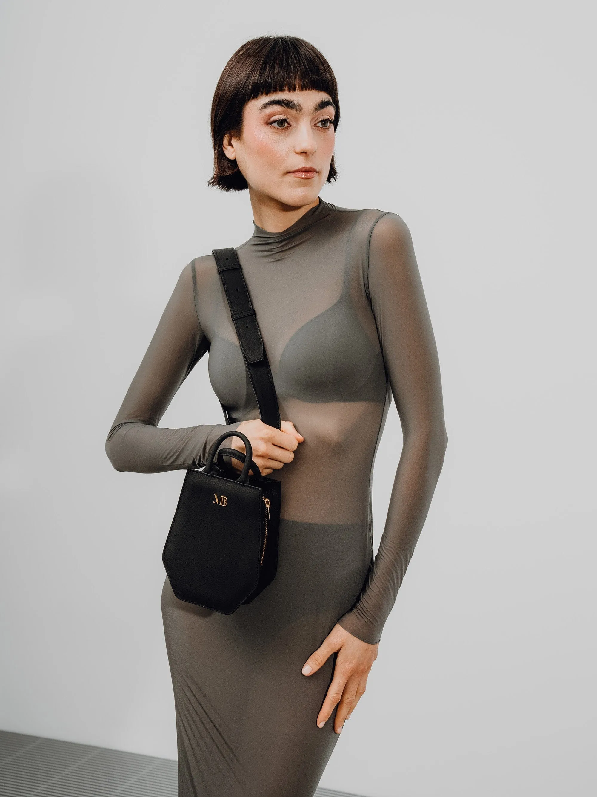 Mini Elay MIRUM® Leather Crossbody Bag | Black