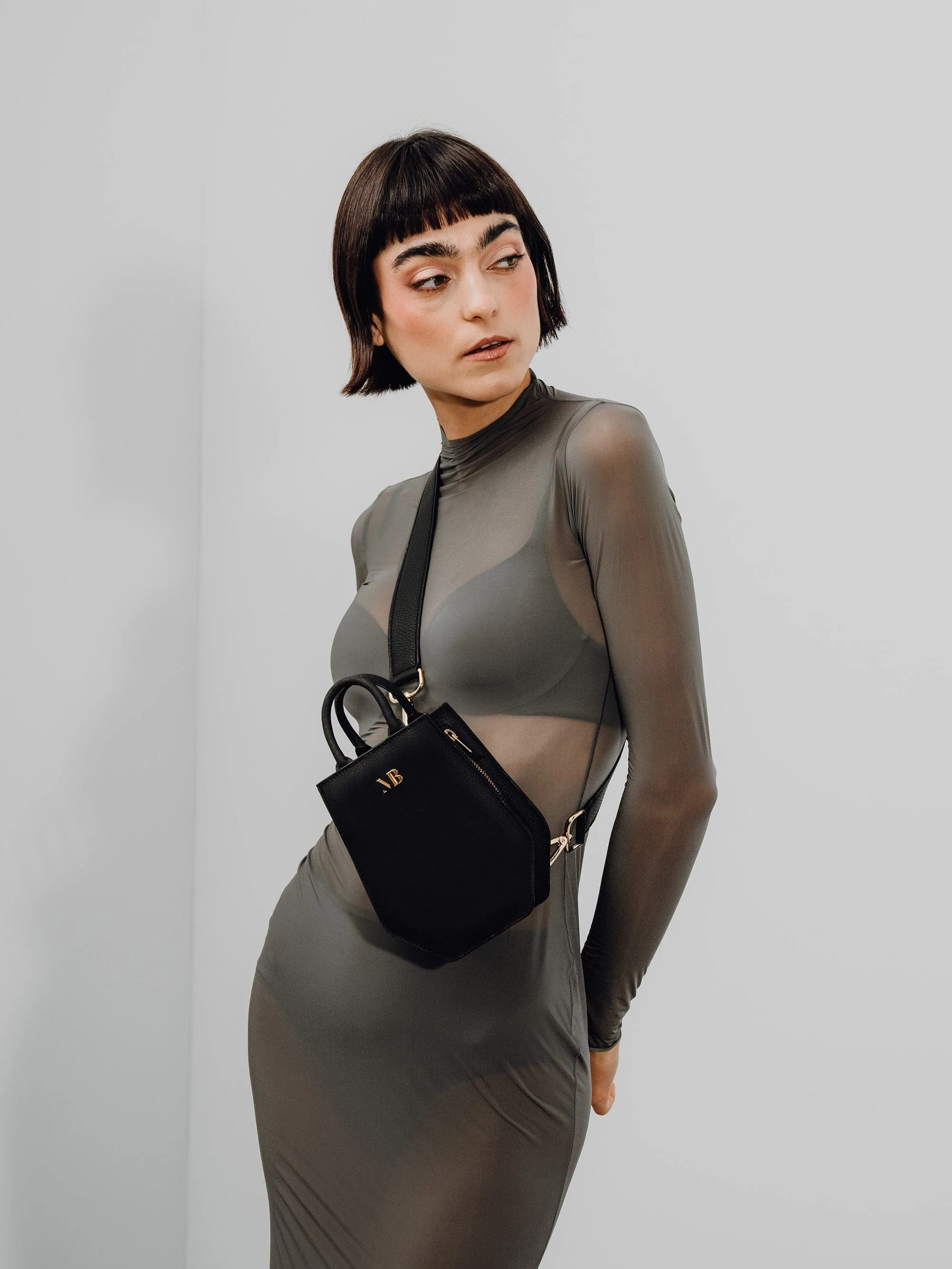 Mini Elay MIRUM® Leather Crossbody Bag | Black