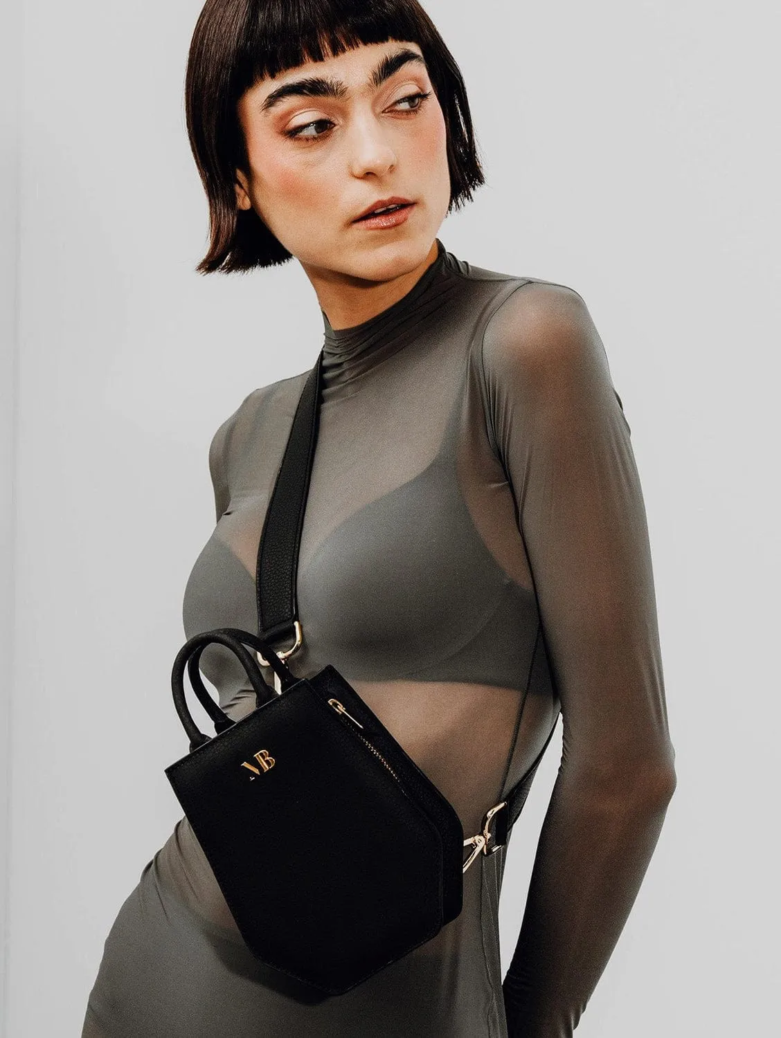 Mini Elay MIRUM® Leather Crossbody Bag | Black